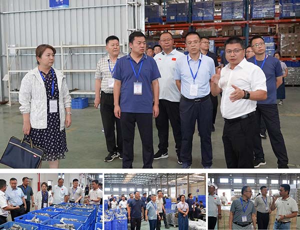 領導一行參觀了邁貝特產(chǎn)品展廳和車間