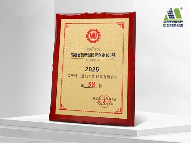 邁貝特榮登2025福建省創(chuàng)新型民營企業(yè)100強(qiáng)